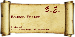 Bauman Eszter névjegykártya